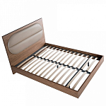 Кровать двуспальная с высоким изголовьем из дерева и подушек из экокожи Modern Look варинант исполнения - 4 | Loft Concept в Екатеринбурге