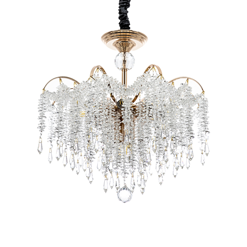 Люстра с хрустальными подвесками Crystal Classic Fairytree Chandelier 12 Золотой Прозрачное Стекло в Екатеринбурге | Loft Concept 
