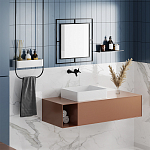 Настенное зеркало квадратной формы в черной металлической раме CORNER MIRROR BLACK варинант исполнения - 2 | Loft Concept в Екатеринбурге