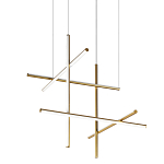 Люстра с 6-ю  пересекающимися цилиндрическими плафонами на тонких тросах Trumpet tube варинант исполнения - 1 | Loft Concept в Екатеринбурге