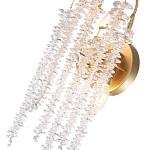 Бра с хрустальными прозрачными подвесками и круглым основанием золотого цвета FAIRYTREE Light варинант исполнения - 2 | Loft Concept в Екатеринбурге