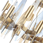 Люстра с вертикальными стеклянными элементами и металлическим каркасом цвета Латунь Vertical Glass варинант исполнения - 3 | Loft Concept в Екатеринбурге