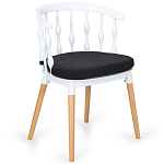 Пластиковый стул на ножках из массива бука Ferret Spiral White варинант исполнения - 7 | Loft Concept в Екатеринбурге