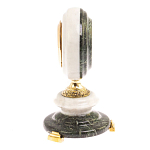 Часы настольные бронзовые из натуральных камней Мрамор и Змеевик Stone Clock варинант исполнения - 9 | Loft Concept в Екатеринбурге