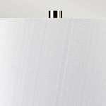 Настольная лампа с круглым фарфоровым основанием ручной работы с покрытием глазурью и белым абажуром из искусственного шелка Elstead Lighting варинант исполнения - 3 | Loft Concept в Екатеринбурге