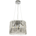 Круглая люстра с металлическими и хрустальными подвесками Bonnay Crystal Chrome Chandelier варинант исполнения - 2 | Loft Concept в Екатеринбурге