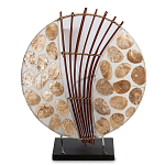 Настольная лампа из перламутра и дерева на подставке Indonesian Shell варинант исполнения - 1 | Loft Concept в Екатеринбурге