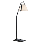 Торшер с черным каркасом и белым тканевым абажуром в форме конуса Stylish Solution варинант исполнения - 1 | Loft Concept в Екатеринбурге