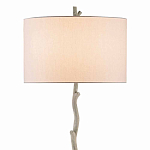 Торшер с цилиндрическим тканевым абажуром на каркасе в виде тонкого дерева Gray Branch варинант исполнения - 1 | Loft Concept в Екатеринбурге