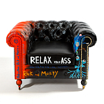 Кресло "Умный Умник" Rick and Morty graffiti chair натуральная кожа  варинант исполнения - 2 | Loft Concept в Екатеринбурге