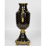 Ваза черного цвета из фарфора с золотистым узором и бронзовыми элементами Eden Garden porcelain and bronze варинант исполнения - 6 | Loft Concept в Екатеринбурге