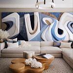 Арт-объект ручной работы Blue Abstraction из 4-х панелей варинант исполнения - 1 | Loft Concept в Екатеринбурге