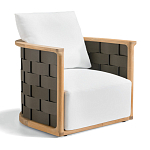 Дизайнерское уличное кресло из массива дерева с плетеной спинкой PALINFRASCA Armchair варинант исполнения - 6 | Loft Concept в Екатеринбурге