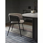 Стул полукруглый с каркасом из металла и мягким сиденьем и спинкой Soft Chenille варинант исполнения - 5 | Loft Concept в Екатеринбурге