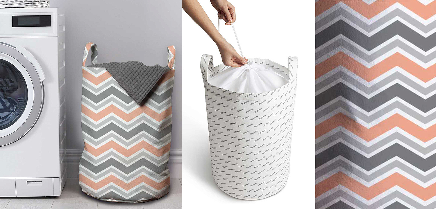 Корзина Gray Chevron Basket Корзина Gray Chevron Basket - Loft-Concept в Екатеринбурге