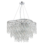 Люстра подвесная с хрустальными подвесками и металлическим основанием цвета Хром Ludivine Lighting варинант исполнения - 1 | Loft Concept в Екатеринбурге