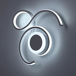 Бра белого цвета с изогнутыми световыми линиями и круглым основанием Luke Lampco Tracer Lamp варинант исполнения - 3 | Loft Concept в Екатеринбурге