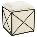 Пуф бежевый с черной металлической рамой Beige Pouf варинант исполнения - 4 | Loft Concept в Екатеринбурге