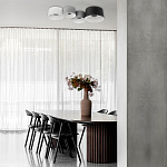 Потолочный светильник с 2-мя цилиндрическими абажурами серого и черного цвета Urban Dome варинант исполнения - 7 | Loft Concept в Екатеринбурге