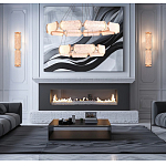 Люстра с 2-мя кольцами с текстурным природным рисунком IceFlame варинант исполнения - 6 | Loft Concept в Екатеринбурге